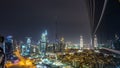 Dubai downtown cityscape with Burj Khalifa, LightUp light show aerial timelapse Royalty Free Stock Photo
