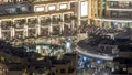 Dubai downtown night aerial Royalty Free Stock Photo