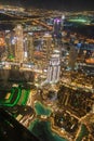 Dubai downtown seen from Burj Khalifa UAE Royalty Free Stock Photo