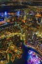 Dubai downtown seen from Burj Khalifa UAE Royalty Free Stock Photo