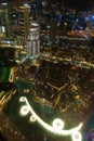 Dubai downtown seen from Burj Khalifa UAE Royalty Free Stock Photo