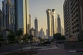 Dubai Financial Center road. Address Sky view hotel can be seen on the scene