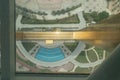 The Dubai Frame modern architecture glass floor looking down 150m to the base of the building