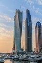 Dubai high-rise futuristic buildings under construction Royalty Free Stock Photo