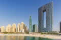 Dubai Jumeirah Beach JBR Marina skyline architecture buildings travel vacation in United Arab Emirates