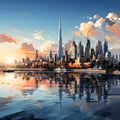 Dubai Kaleidoscope: Abstract Vibrance of a Futuristic Metropolis Royalty Free Stock Photo