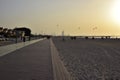 Dubai Kite beach at sunset Jumeirah, Dubai, United Arab Emirates Royalty Free Stock Photo