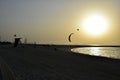Dubai Kite beach at sunset Jumeirah, Dubai, United Arab Emirates Royalty Free Stock Photo