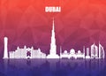Dubai Landmark Global Travel And Journey paper background. Vector Design Template.used for your advertisement, book, banner, temp Royalty Free Stock Photo