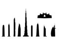 Dubai landmarks isolated