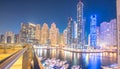 Dubai - MARCH 26, 2016: Marina district on March 26 in UAE, Dubai. Marina district is popular residential area in Dubai