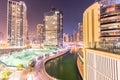 Dubai - MARCH 26, 2016: Marina district on March 26 in UAE, Dubai. Marina district is popular residential area in Dubai.