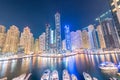 Dubai - MARCH 26, 2016: Marina district on March 26 in UAE, Dubai. Marina district is popular residential area in Dubai.