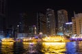 Dubai Marina bay skyline night view UAE Royalty Free Stock Photo