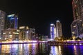 Dubai Marina bay skyline night view UAE Royalty Free Stock Photo