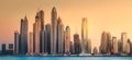 Dubai Marina bay view from Palm Jumeirah, UAE Royalty Free Stock Photo