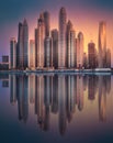 Dubai Marina bay view from Palm Jumeirah, UAE Royalty Free Stock Photo