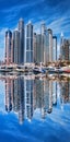 Dubai Marina with boats in Dubai, United Arab Emirates, Middle East Royalty Free Stock Photo