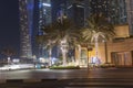 Dubai Marina city skyline at night Royalty Free Stock Photo