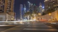 Dubai Marina city skyline at night. Royalty Free Stock Photo