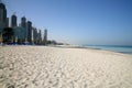 Dubai Marina complex under construction by beach Royalty Free Stock Photo