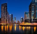 Dubai Marina, Dubai, UAE at Dusk Royalty Free Stock Photo