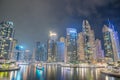 Dubai Marina at dusk, Dubai, UAE. Royalty Free Stock Photo