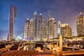 Dubai Marina at Dusk in United Arab Emirates Royalty Free Stock Photo