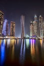 Dubai Marina at Dusk in United Arab Emirates Royalty Free Stock Photo