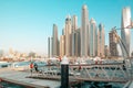 Dubai Marina epic skyline - towers and architecture - skydive Dubai attractions and activities Royalty Free Stock Photo