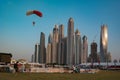 Dubai Marina epic skyline - towers and architecture - skydive Dubai attractions and activities Royalty Free Stock Photo
