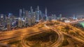 Dubai Marina highway intersection spaghetti junction night Royalty Free Stock Photo