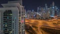 Dubai Marina highway intersection spaghetti junction night Royalty Free Stock Photo