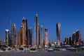 Dubai Marina with JBR, Jumeirah Beach Residences, UAE Royalty Free Stock Photo