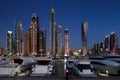 Dubai Marina with JBR, Jumeirah Beach Residences, UAE Royalty Free Stock Photo