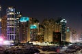 Dubai Marina with JBR, Jumeirah Beach Residences, UAE Royalty Free Stock Photo