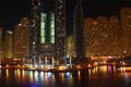 Dubai Marina at night Royalty Free Stock Photo