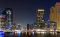 Dubai marina night scene in the UAE Royalty Free Stock Photo