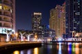 Dubai marina night scene in the UAE Royalty Free Stock Photo