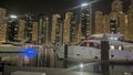 Dubai Marina Night View Summer With Tall Buildings