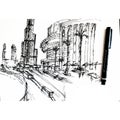 Dubai marina sketch Royalty Free Stock Photo