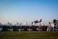 Dubai Marina SkyDive plane landing after dropping parachuters