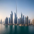 Dubai Marina skyscrapers, port with luxury yachts and marina promenade,Dubai,United Arab Emirates made with Generative Royalty Free Stock Photo