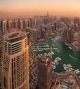 Dubai Marina Sunset Top View