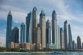 Dubai Marina towers photographed from the water