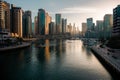 Dubai Marina view at sunrise