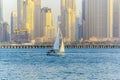 Dubai Marina Waterfront Skyscraper, Residential and Business Skyline in Dubai Marina, United Arab Emirates Royalty Free Stock Photo