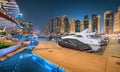 Dubai Marina Yacht Club in a magical blue night