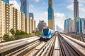 Dubai metro railway Royalty Free Stock Photo