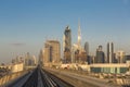 Dubai Metro in a summer day in Dubai